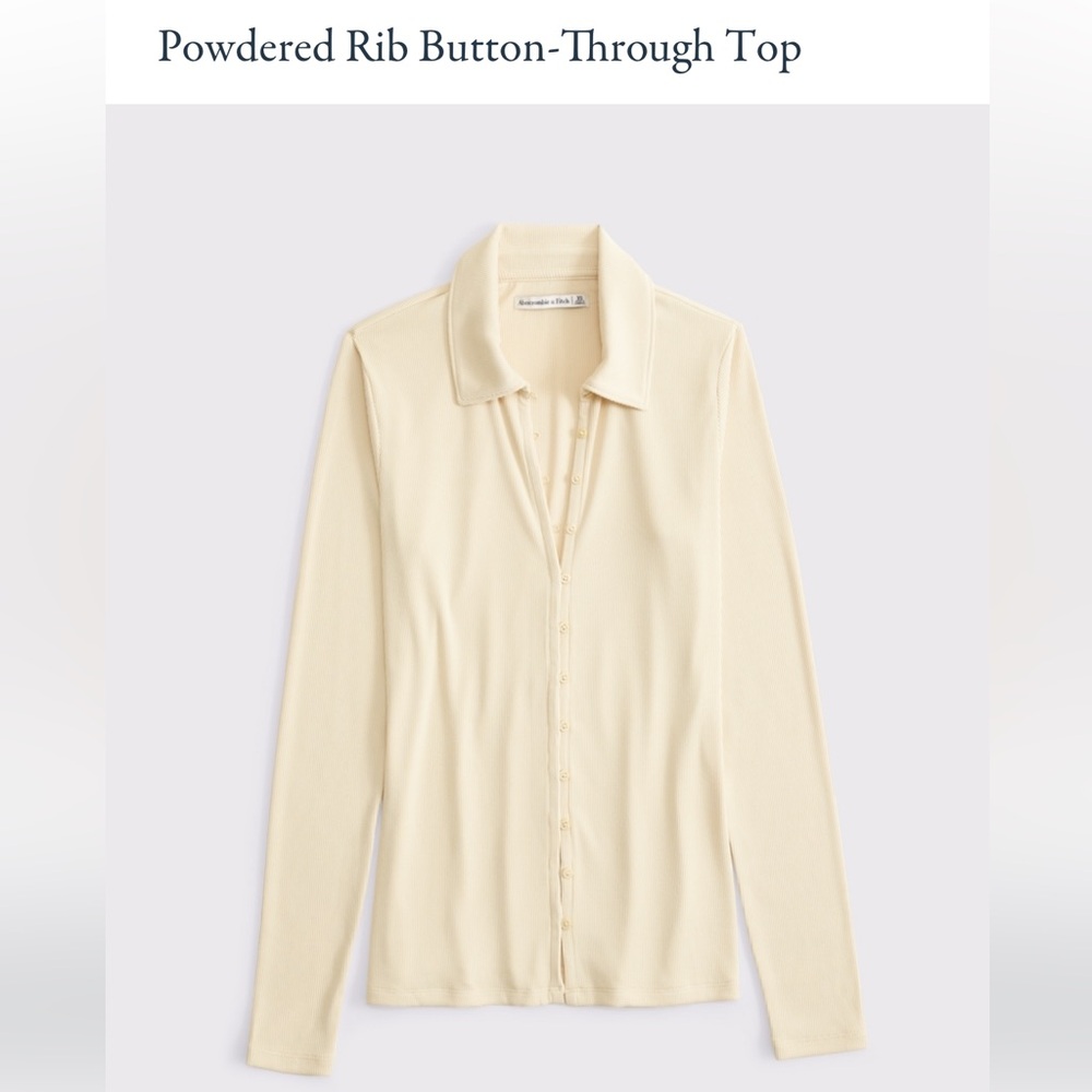 Abercrombie and Fitch collard ribbed long sleeve top